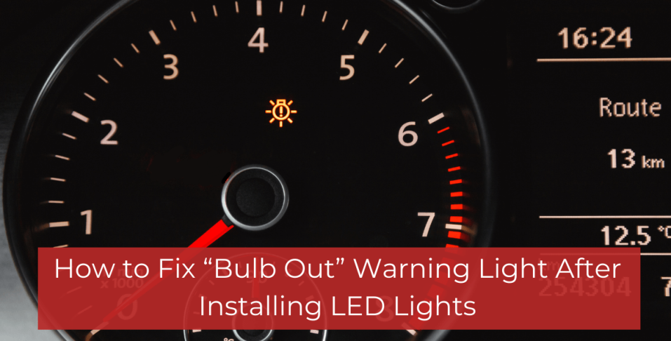 Car dashboard with Lamp Out warning light
