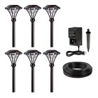 LED Landscape Lighting Kit - 6 Mini Post Top Light Path Lights - Low Voltage Transformer