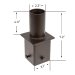 2-3/8” Round Tenon Adapter for 4” Square Poles – (1) Vertical Tenon