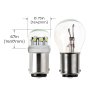 1142 LED Bulb w/ Stock Cover - 12 SMD LED - BA15D Retrofit: Profile View with Measurements