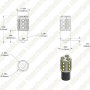1156 LED Bulb - 18 SMD LED Tower - BA15S Retrofit