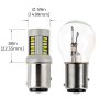 1157 CAN Bus LED Bulb - Dual Function 30 SMD LED Tower - BAY15D Retrofit: Profile View with Size Comparison to Stock Incandescent Bulb and Dimensions