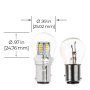 1157 LED Bulb w/ Stock Cover - Dual Function 36 SMD LED Tower - BAY15D Retrofit: Profile View