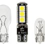 921 CAN Bus LED Bulb - 13 SMD LED Wedge Base Tower: Profile View With Size Comparison To 194 &amp; 921 Stock Bulbs