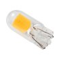 Glass bulb protects LEDs while allowing for easy installation.