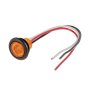 Full view of the amber 3/4" round mini LED clearance or side marker light with grommet