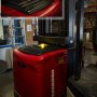 4-3/4&amp;quot; Amber LED Strobe Light Beacon with 18 LEDs: Shown Installed On Forklift And Flashing. 