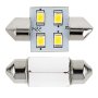 DE3175 LED Bulb - 4 SMD LED Festoon: Front View Showing Stock Bulb Size Comparison 