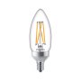 Philips 3.3W B11 LED Filament Bulb - E12 Candleabra Base - Dim-To-Warm - 2200K-2700K