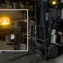 4-3/4&amp;quot; Amber LED Strobe Light Beacon with 18 LEDs: Shown Installed On Forklift And Flashing On. 