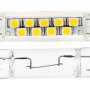 561 LED Bulb - 9 SMD LED Festoon: Front View With Size Comparison To Incandescent Rigid Loop Festoon Bulb