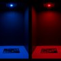 578 LED Bulb - 8 LED Festoon - 44mm: Shown On In Blue And Red. 