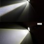 LED Flashlight/Work Light - NEBO SLYDE+ - 300 Lumens: Beam on Table. Comparing Zoom vs Wide. 