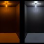 1156 LED Bulb - 28 SMD LED - BA15S Retrofit: On Showing Beam Pattern In Red, Amber, Cool White, And Natural White. 