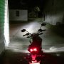 Motorcycle 9004 LED Fanless Headlight Conversion Kit with Adjustable Color Temperature and Compact Heat Si: Headlight Beam From Motorcycle View