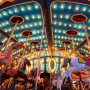 E27 LED Bulb, 8 LED: Shown Installed In Carousel Ceiling In Warm White. 