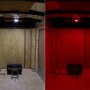 White Round Dome Light Fixture with 3 Position Switch Illuminating the Interior of a Trailer