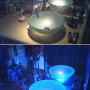 &#039;Using one of the AE Series Angel Eyes in blue below our aqua green with glitter vessel bowl produced a surprisingly bright and amazing effect. The sink is normally lit by a 50 watt MR-16 spot (top picture) in a recessed fixture directly above it. No