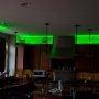 RGB LEDs installed in the cove above kitchen cabinets