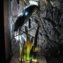 &#039;This is a blue heron sculpture I made of stained glass and copper. It looks really great during the day, but looks absolutely fantastic at night when the lights are turned down low. Thanks for the help from your technician who helped me choose the r