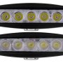 LED Auxiliary Light - 6&amp;quot; Oval 15W Heavy Duty Off Road Driving Light: Available in Black and White- Front View Showing Difference Between Spot &amp; Flood