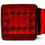 Each square trailer light has fifteen high flux red rear facing LEDs and 2 red side marker LEDs