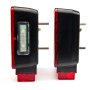 Square trailer light set: bottom view (left) showing license plate light and top view (right)