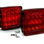 Square trailer light set with mounting hardware