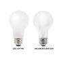 The frosted finish diffuses the light and gives the bulb a more traditional incandescent appearance