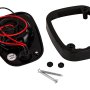 Adjustable LED Map/Dome Light w/ Switch - Truck, RV, Marine, Cabin LED Reading Light w/ 1 LED - Pigtail Connector - Black: Back View Showing All Included Mounting Accessories 