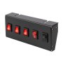 4-Position LED Rocker Switch Panel with Momentary Switch - DC Distribution Switch Panel - 12 VDC - 40 Amps