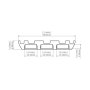 Dimensional drawing of the KLUS TRIADA aluminum channel