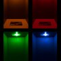 BA9s LED Bulb - 5 LED Tower: On Showing Red, Green, Blue, And Super Amber Colors.