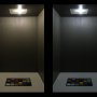 BA9s LED Bulb - 5 LED Tower: On Showing Natural White (Right) And Warm White (Left) Colors.