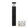 Black Square LED Bollard with Cone Reflector - Selectable Wattage 22W / 16W / 12W  - Selectable CCT 5000K / 4000K / 3000K