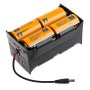 12V DC Battery Power Supply - 8 Cell D Battery Holder: Shown with Batteries Installed (batteries not included)