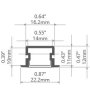 PDS-NK Aluminum Channel - Recessed - For Strips Up To 14mm