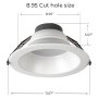 CDL light fixture fits standard cut hole sizes. Wide white flange provides a polished look while better securing the fixture in place.