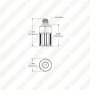 12W LED Corn Bulb With E26 Medium Base - Selectable CCT - Up To 1,860 Lumens - 3000K / 4000K / 5000K