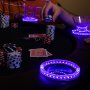 LED Angel Eye Headlight Accent Lights: Installed Around Cup Holders on Poker Table