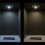 DE3175 LED Bulb - 4 SMD LED Festoon: On Showing Beam Pattern In Warm White And Cool White. 