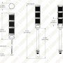 LED Stack Light - Warning Signal Light Tower - L-bracket Mount with 240mm Pole