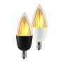 Euri Lighting LED Flicker Flame Bulb - 1W - Candelabra - E12 Base - 1800K - Black / White