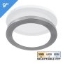 TCP 9" LED Slim Flush Mount Fixture - Satin Nickel Trim Ring - 18W - Selectable CCT - Dimmable - Up To 1,370 Lumens