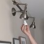 Installing a GU10 MiLight RGB+tunable white LED bulb in a silver wall mount track light fixture