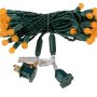 Round LED Christmas String Lights - 25ft - 50 Mini G12 Bulbs - Green Wire