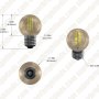 LED Vintage Light Bulb - G16 LED Bulb w/ Gold Tint - Filament LED - Dimmable