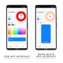 Select between a range of RGB colors or warm white from the ease of your smartphone