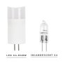 G4 Smart Bulb next to a traditional incandescent G4 bulb 