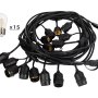 48&#039; Patio Outdoor LED String Lights with 15 Filament Bulbs - Suspended Sockets - 2200K/2700K